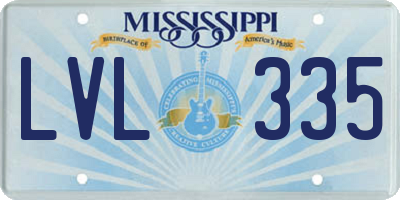 MS license plate LVL335