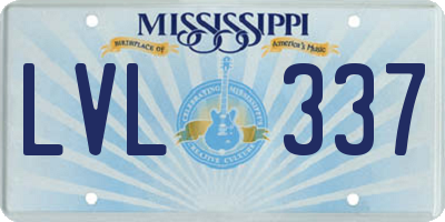 MS license plate LVL337