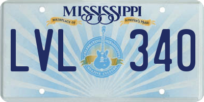 MS license plate LVL340