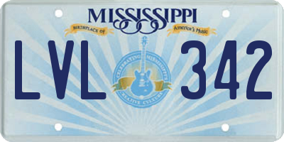 MS license plate LVL342