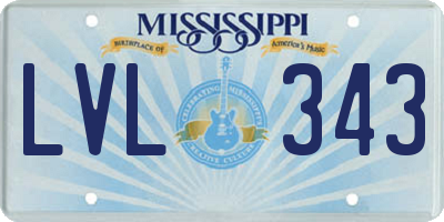 MS license plate LVL343