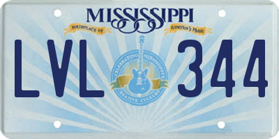 MS license plate LVL344