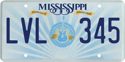 MS license plate LVL345