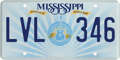 MS license plate LVL346