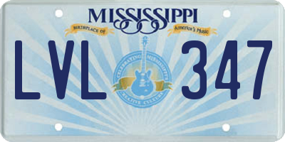MS license plate LVL347