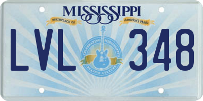 MS license plate LVL348