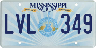 MS license plate LVL349