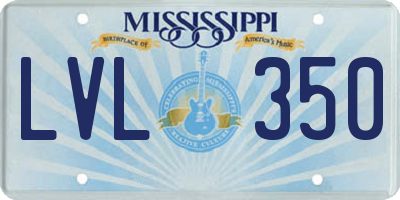 MS license plate LVL350