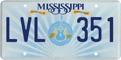 MS license plate LVL351