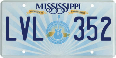 MS license plate LVL352
