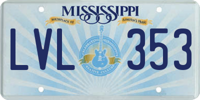 MS license plate LVL353
