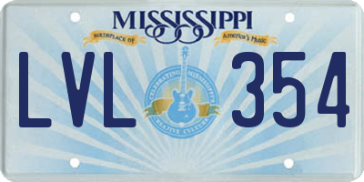 MS license plate LVL354