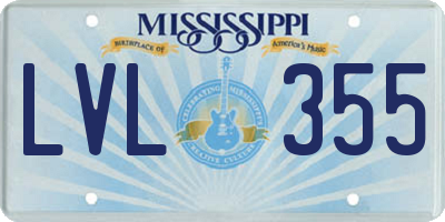 MS license plate LVL355