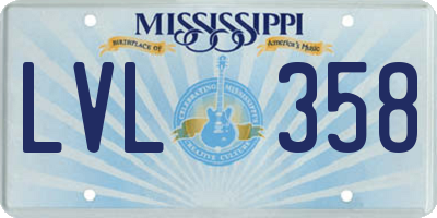MS license plate LVL358