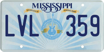 MS license plate LVL359