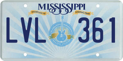 MS license plate LVL361