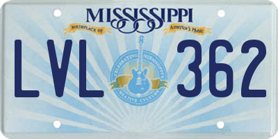MS license plate LVL362