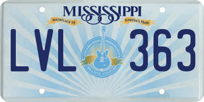 MS license plate LVL363