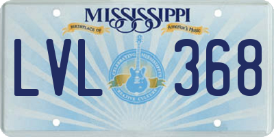 MS license plate LVL368