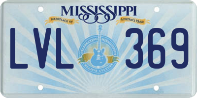 MS license plate LVL369