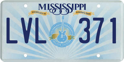 MS license plate LVL371