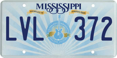 MS license plate LVL372