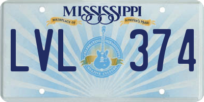 MS license plate LVL374
