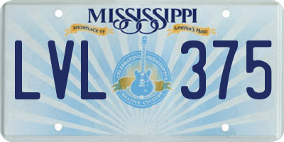 MS license plate LVL375