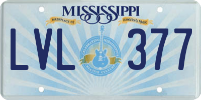 MS license plate LVL377