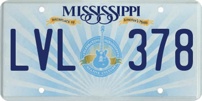 MS license plate LVL378