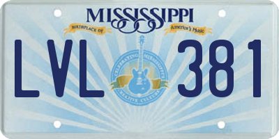 MS license plate LVL381