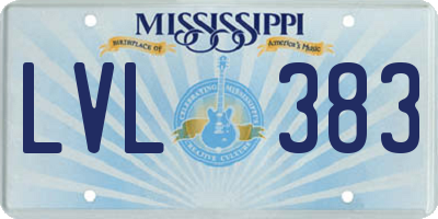 MS license plate LVL383