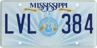 MS license plate LVL384