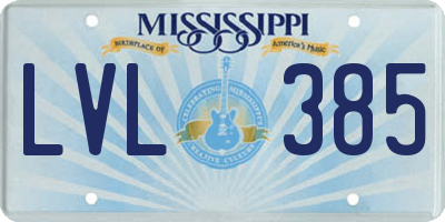 MS license plate LVL385