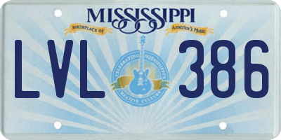 MS license plate LVL386