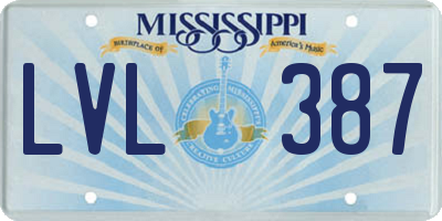 MS license plate LVL387