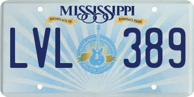 MS license plate LVL389