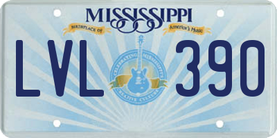 MS license plate LVL390