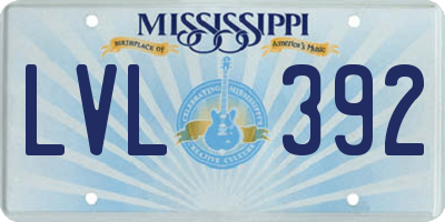 MS license plate LVL392
