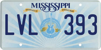 MS license plate LVL393