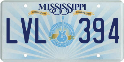 MS license plate LVL394