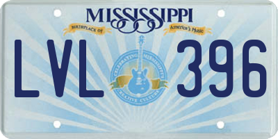 MS license plate LVL396