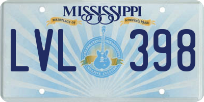 MS license plate LVL398