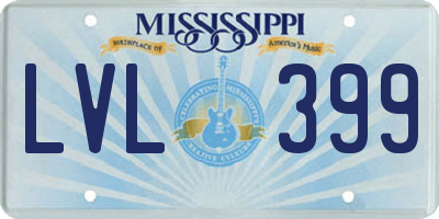 MS license plate LVL399