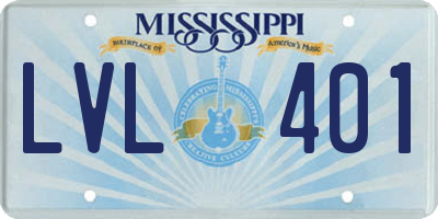 MS license plate LVL401