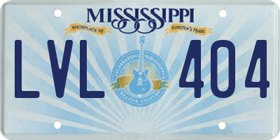 MS license plate LVL404