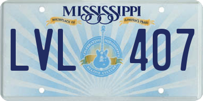 MS license plate LVL407