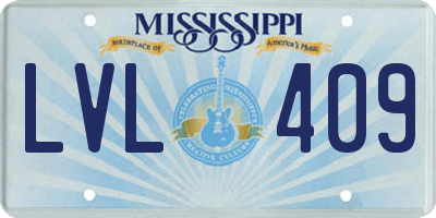 MS license plate LVL409