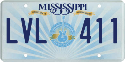 MS license plate LVL411