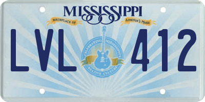 MS license plate LVL412